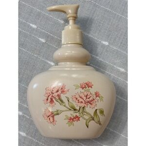 Vintage Soap/Lotion Dispenser Floral Bathroom Pump Glass Refillable Cottage Core